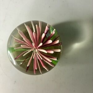 Elegant Floral Glass Paperweight